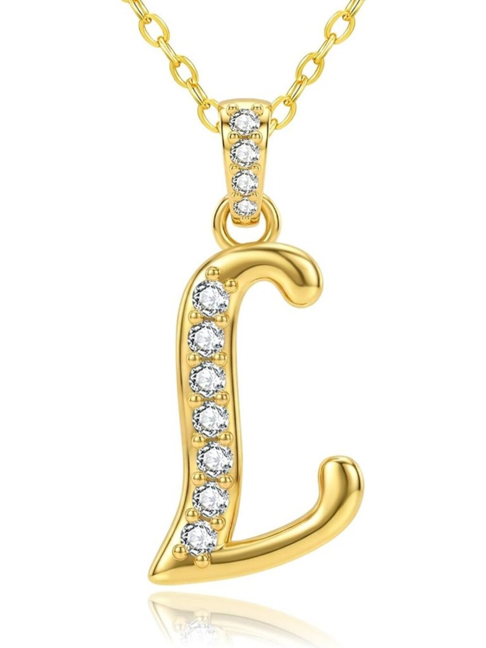 14K Gold Personalized Initial Necklace for Women - A-Z Letter Pendant Jewelry
